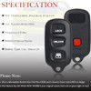 MechanMagic 2PCS Key Fob Remote Replacement Fits for Toyota 4Runner 1999 2000 2001 2002 2003 2004 2005 2006 20072009Sequ