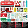 General Medi 127Pieces Roadside Car Emergency Kit Include Mini First Aid Kit Jumper CablesTow Rope Bandage Safety Vest E