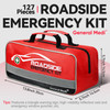 General Medi 127Pieces Roadside Car Emergency Kit Include Mini First Aid Kit Jumper CablesTow Rope Bandage Safety Vest E