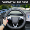 Uxcer Nappa Leather Steering Wheel Cover Compatible with Tesla Model 3Y 20162025 2026 JuniperHighland NonSlip Breathable