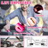 BHLUUIYER Car Emergency Kit Pink Roadside Emergency Car Kit with Jumper Cables Tow Rope Safety Hammer Pink Car Accessori