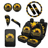 BIGCARJOB Shes Sunshine Sunflower Car Seat Covers Full Set of 12 Pack Steering Wheel Cover for Women Gifts with Seat Bel