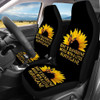 BIGCARJOB Shes Sunshine Sunflower Car Seat Covers Full Set of 12 Pack Steering Wheel Cover for Women Gifts with Seat Bel