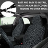JINGSEN 15 Pcs Black Leopard Print Printing Car Steering Wheel Cover Center Console Armrest Pad Headrest Seat Belt Cover