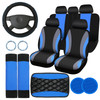 Sinmoe 17 Pcs Car Seat Covers Full Set Steering Wheel Cover Center Console Pad Armrest Cover Seat Safety Belt Pad Seatbe