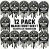 Chemical Guys Car Fresheners Hanging Air Freshener Black Frost Scent 12 Pack Great for Cars Trucks SUVs RVs Home Garage