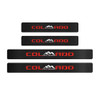 MAXMILO 4Pcs Car Door Sill Protector Reflective 4D Carbon Fiber Leather Sticker Decoration Door Entry Guard Accessories