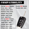 MechanMagic Remote Flip Key Fob Replacement Fits for Chevy Cruze Equinox Camaro Malibu Sonic Impala Buick Lacrosse Regal