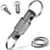 FEGVE Titanium Quick Release Swivel Keychain Pull Apart Detachable Keychain Heavy Duty Car Key Holder with Stainless Ste