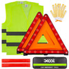 XOOL Emergency Warning Triangle Kit Roadside Safety Kit with Reflective Warning Triangles HighVisibility Safety Vests St