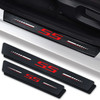 Annloysky 4Pcs Door Sill Plate Protectors Compatible with Chevy Camaro SS Car Accessories Carbon Fiber Leather Door Sill
