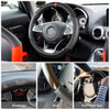 Moly Magnolia Carbon Fiber Steering Wheel Cover Universal 15 inch Breathable Anti Slip Black Leather Carbon Fiber Truck