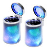 AUSZUOI Car Ashtray 2Pack Auto Ashtray With LED Light Mini Car Trash Can Portable Lid for Car cup holder Home Office and