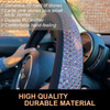 PINCTROT Bling Bling Comfy Steering Wheel Cover with Jumbo Crystal Rhinestones AntiSlip Diamond Leather Universal 15 Inc