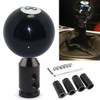 Pursuestar Black 8 Round Ball Gear Shift Knobs Universal Automatic Manual Shifter Knob Aluminum Adapter Stick Shift Knob