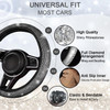 NBTEPEM 8 pcs Bling Car Accessories Set for Women Steering Wheel Cover Sparkly Seat Belt Covers Bling Gear Shift Cover U