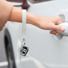 OHKYOOT Leather Wristlet KeychainCar Key Chain Wrist Keychain with 3 Key Ring and AntiLost D Ring White Silver