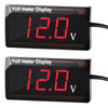 2 Pieces DC 4 to 28V Car Digital Voltmeter 12V Voltage Meter Car Audio Gauge LED Display 12V Waterproof Voltage Gauge Me