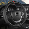 KAFEEK Car Steering Wheel Cover Men Universal 15 inch Microfiber Leather Carbon Fiber Black Steering Wheel Accessories A