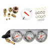 Abizarch Triple Gauge Kit 3 in 1 Car Oil Volt Water Gauge Chrome Housing White Face Red Needles 51mm Size 100280F Water