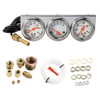 Abizarch Triple Gauge Kit 3 in 1 Car Oil Volt Water Gauge Chrome Housing White Face Red Needles 51mm Size 100280F Water