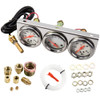 Abizarch Triple Gauge Kit 3 in 1 Car Oil Volt Water Gauge Chrome Housing White Face Red Needles 51mm Size 100280F Water