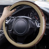 CAR PASS Wood Grain 14515 inch Microfiber Leather Steering Wheel Cover AntiSlip Veins Design Steering Wheel Universal Fi