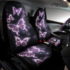 Frienda 24 PCS Butterfly Car Accessories Car Seat Covers Full Set Floor Mats Steering Wheel Cover Seat Belt Pads Center