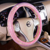 Carwales Car Steering Wheel Cover Pink for Women Girls Cute Bling Accessories 15 Inch Universal Colorful Crystal Rhinest