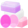 Cradle Cap Brush and Sponge Set for Baby Bath Essentials for Newborns Treatment Comb Baby Bath Sponges 5Pack Pink