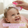 Cradle Cap Brush and Sponge Set for Baby Bath Essentials for Newborns Treatment Comb Baby Bath Sponges 5Pack Pink
