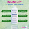Infant Dry All Natural Baby Powder 10 Oz Gentle Formula Talc Free All Natural and Unscented Dusting Powder for Sensitive
