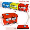 Kids Toy ChestCollapsible Storage Cubes Organizer with Handles Kids Toy Bin with Lids School Bus Pattern Toy Storage Org