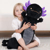 Dalmao 36 Giant Black Axolotl Stuffed Animal Cute Soft Long Axolotl Plush Body Squishy Pillow Big Plushies Toy Gift for