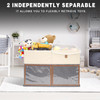 LVGOATH 2 Pack Large Toy Storage Box with Clear Lids Collapsible Toy Organizer Chest with Adjustable Dividers Kids Stora