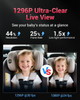 Faninso Baby Car Camera 1296P HD Car Baby Monitor with 7 Touchscreen CarPlay NoGlow Night Vision 150 Wide Angle Live Rea