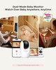 Momcozy Smart WiFi Baby Monitor with Camera and Audio 5 1080P Screen with Wall Mount Motion Cry Detection Safe FenceClea