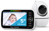 GoodBaby Baby Monitor with Camera and Audio No WiFi Remote PanTiltZoom Night Vision Temperature Sensor 2Way Talk 8 Lulla