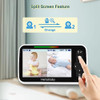 HelloBaby Video Baby Monitor with 2 Cameras and 5 Inch Split Screen Display Remote Control Cameras with Night Vision and