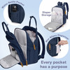RUVALINO Diaper Bag BackpackMultifunction Baby Travel Bag with Changing pad Insulated Bottle Holders Pacifier Case Large