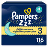 Pampers ZZZ Overnight Diapers Size 3 1628 lbs 116 Count Nighttime Protection Disposable Baby Diaper Night Time Leak and