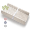 Organic Cotton Contoured Baby Changing Pad wWaterproof Foam Mattress Includes Soft Removable Washable Cover Safety Strap