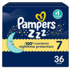Pampers ZZZ Overnight Diapers Size 7 41 lbs 36 Count Nighttime Protection Disposable Baby Diaper Night Time Leak and Ski