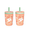 Zak Designs Kelso Tumbler Set 15 oz Unicorn LeakProof ScrewOn Lid with Straw Made of Durable Plastic and Silicone Perfec