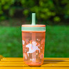 Zak Designs Kelso Tumbler Set 15 oz Unicorn LeakProof ScrewOn Lid with Straw Made of Durable Plastic and Silicone Perfec