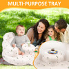 QMVESS Inflatable Baby Seat with Tray Fully Supportive Infant Floor Seat Baby Chairs for Entertaining Built in Air Pump