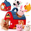 hahaland Baby Toys 612 Months Surprise Barn Stuffed Farm Animals Rattle Crinkle Mirror Montessori Toys for 6 Month Old S