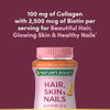 Nature's Bounty Optimal Solutions Hair, Skin & Nails with Biotin and Collagen, Citrus-Flavored Gummies Vitamin Supplement, 2500 mcg, 80 Ct, 40 Total