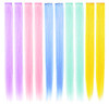 FAIRY COLOR 9 PCS Party Highlights Colorful Clip in Tinsel Hair Extensions?Synthetic Straight Long Hairpieces (Rainbow Color)