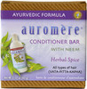 Auromere Ayurvedic Conditioner Bar for All Hair Types Vegan NonGMO Deep Moisturizing Nourishing Herbal Formula with Neem